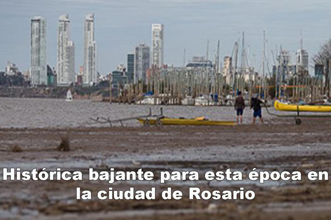 La bajante del río Paraná en Rosario: Histórica para esta época en la ciudad de Rosario