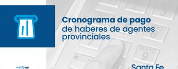 Cronograma de pagos de haberes de agentes provinciales 