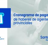Cronograma de pago de sueldos correspondientes al mes de marzo a los agentes provinciales