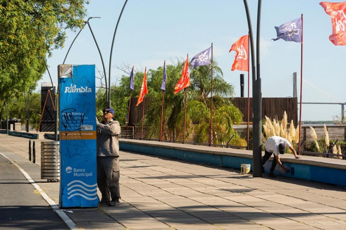 El municipio realiza múltiples intervenciones en Costanera Norte para la temporada de verano