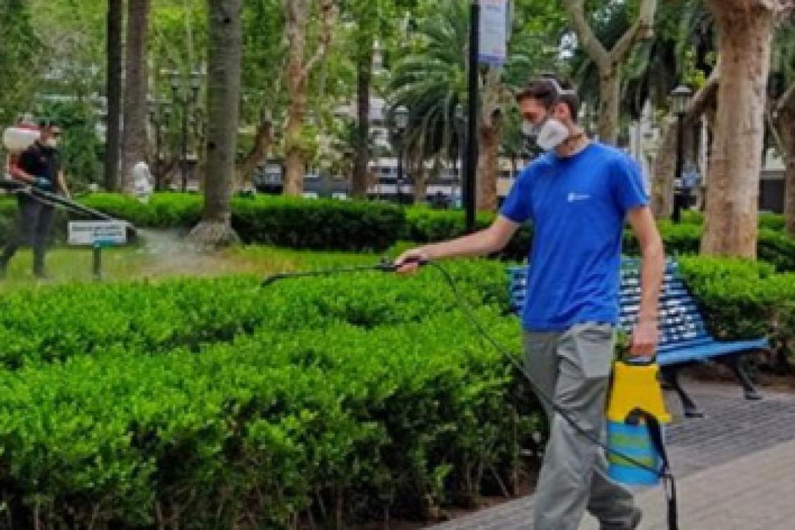El municipio intensifica tareas de fumigación y desmalezado en barrios y espacios verdes públicos