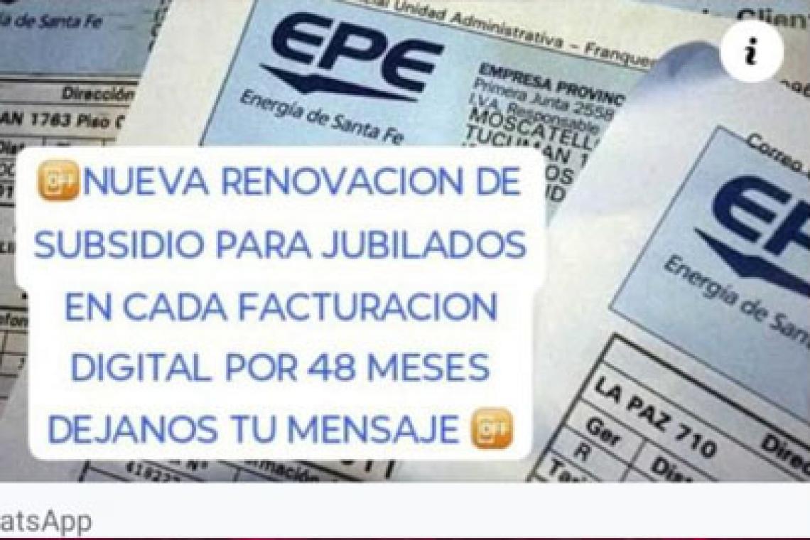 La EPE advierte sobre posibles intentos de estafa a usuarios de Santa Fe