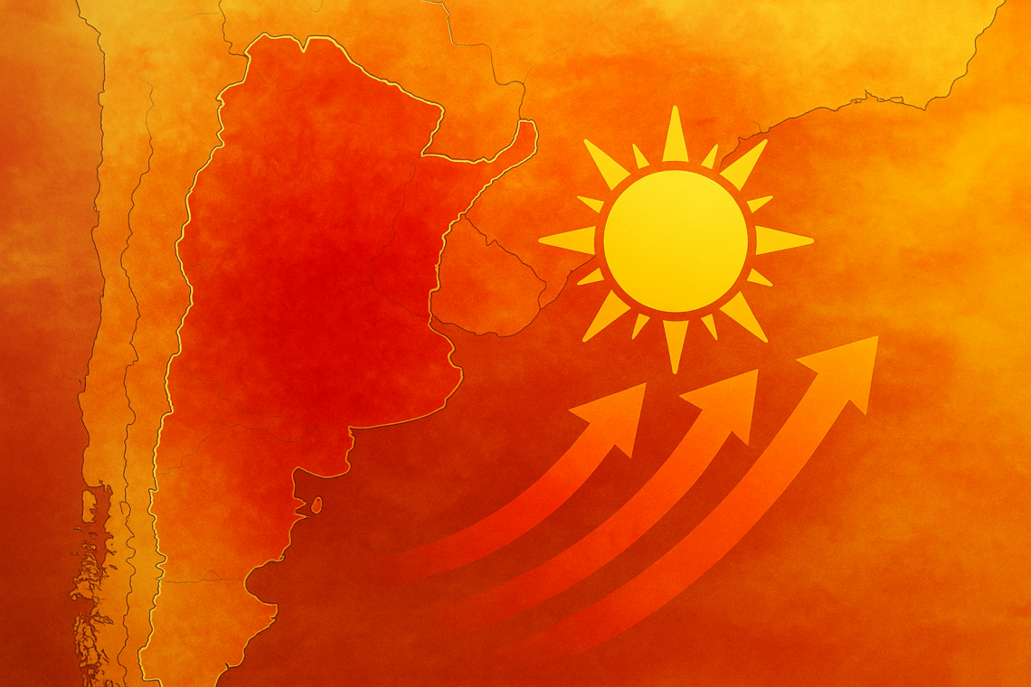 Una masa de aire abrasador traerá temperaturas superiores a 40°C en gran parte del país