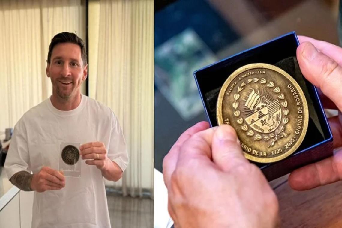 Rosario entregó a Lionel Messi la medalla del Tricentenario