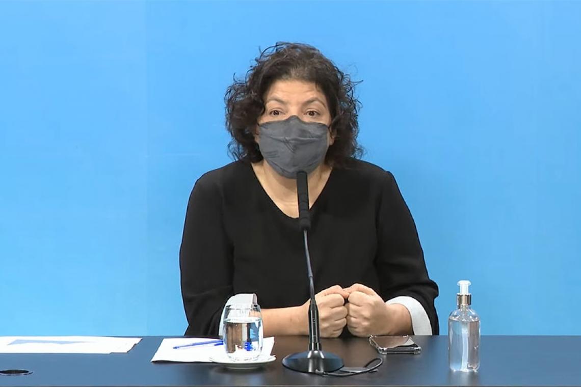 Vizzotti: "Por tercera semana, están disminuyendo los casos en forma sostenida y profundizada"