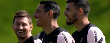 Messi llegó desde París junto a Di Maria y Paredes para lucir la camiseta argentina