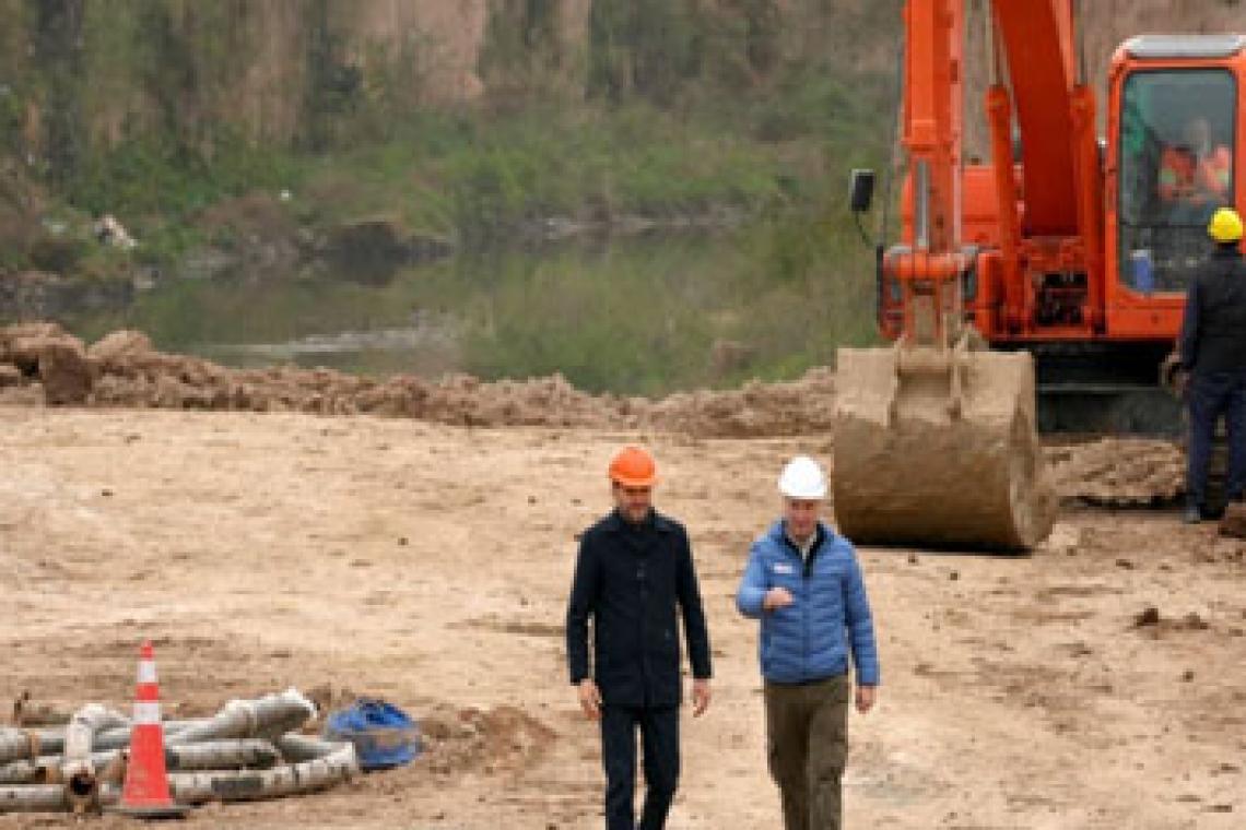 Pullaro en la cascada del Saladillo: “Si el Estado no hace obra pública, nadie la lleva adelante”