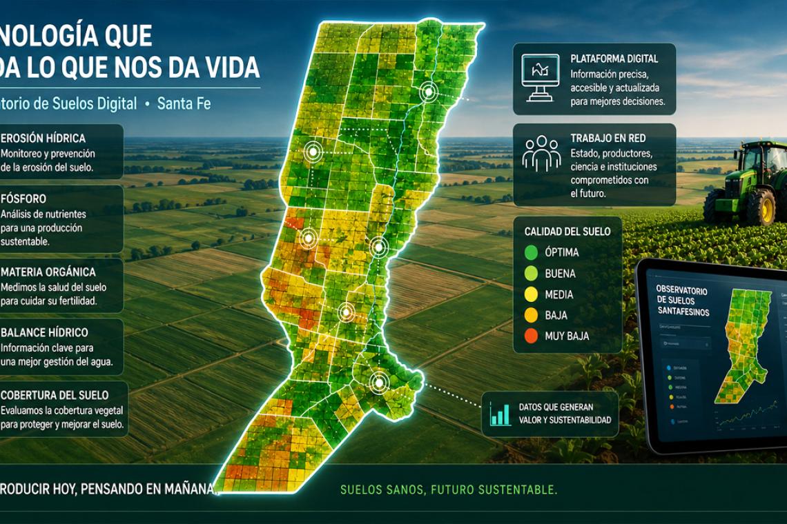 Territorio 5.0: Santa Fe lanzó un Observatorio Digital para monitorear la calidad de los suelos