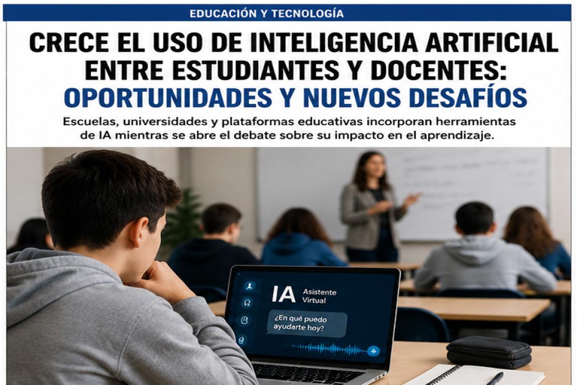 Crece el uso de inteligencia artificial entre estudiantes y docentes: oportunidades y nuevos desafíos