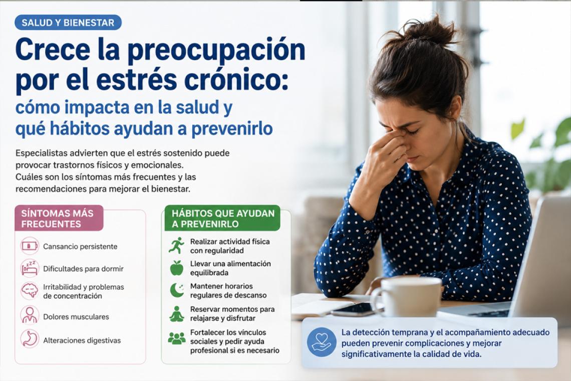 Crece la preocupación por el estrés crónico: cómo impacta en la salud y qué hábitos ayudan a prevenirlo