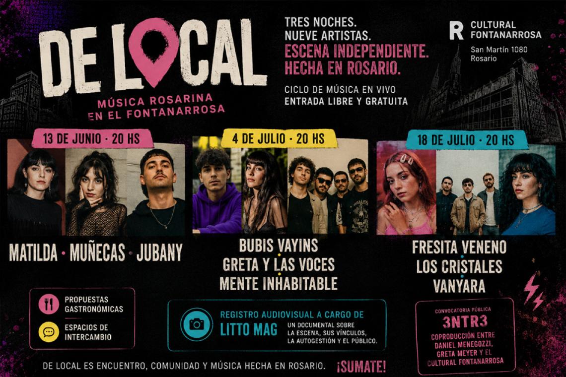 La música rosarina toma el Fontanarrosa con tres noches de artistas independientes