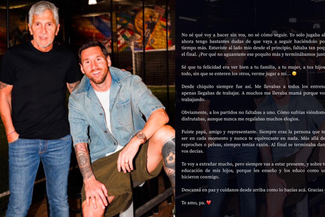 El dolor de Messi: despidió a su padre con una emotiva carta y dejó dudas sobre su futuro