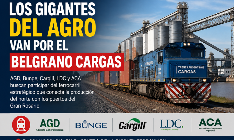 Los gigantes del agro van por el Belgrano Cargas: el Gran Rosario, en el centro de la disputa ferroviaria