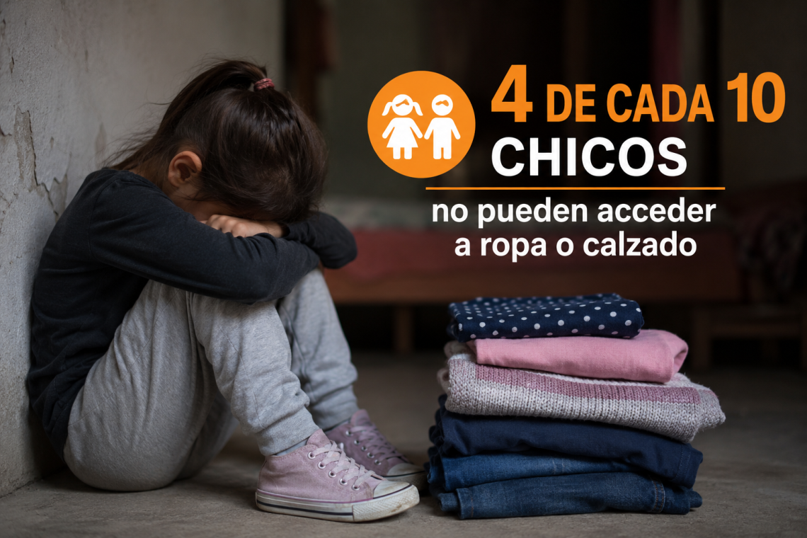 La pobreza que no siempre se ve: cuatro de cada diez chicos no pueden acceder a ropa o calzado