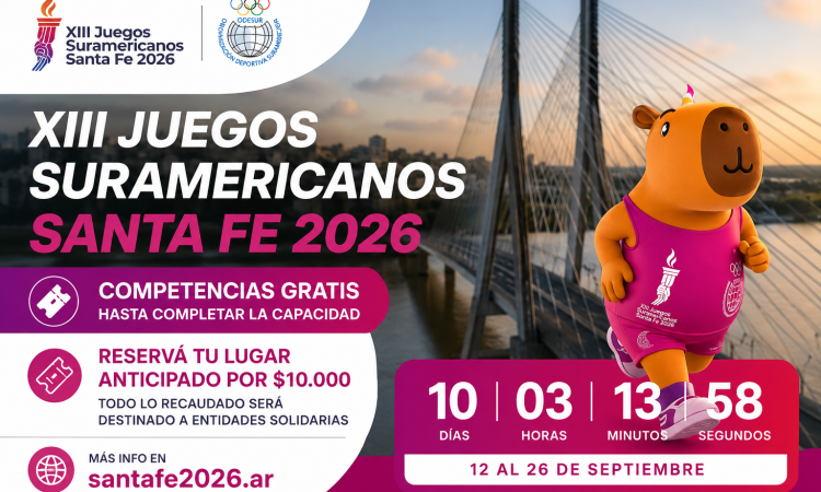 Juegos Suramericanos 2026: las competencias serán gratis y ya se pueden reservar lugares por $10.000