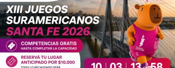 Juegos Suramericanos 2026: las competencias serán gratis y ya se pueden reservar lugares por $10.000