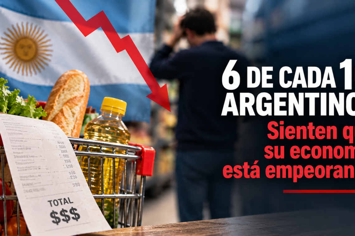 Seis de cada diez argentinos sienten que su economía está empeorando