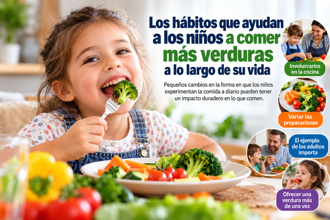 Los hábitos que ayudan a los niños a comer más verduras a lo largo de su vida