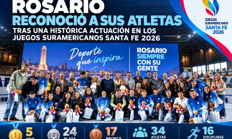 Rosario reconoció a sus atletas tras una histórica actuación en los Juegos Suramericanos Santa Fe 2026