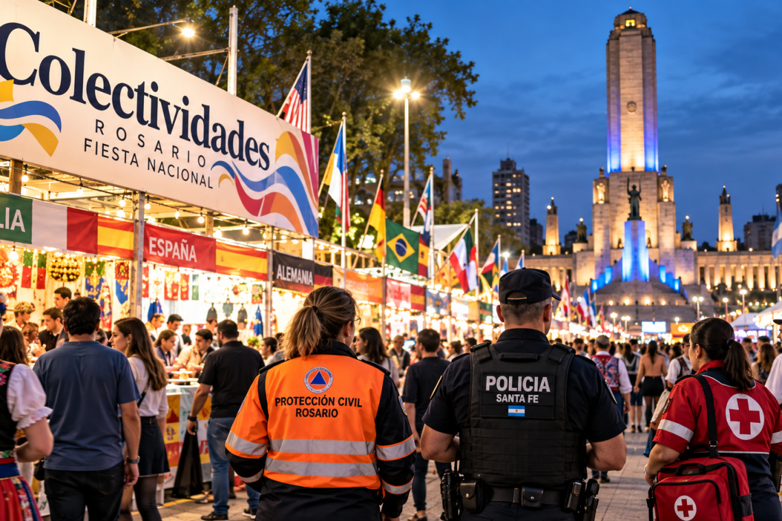 Colectividades 2026: refuerzan la prevención y la seguridad antes del inicio de la gran fiesta de Rosario